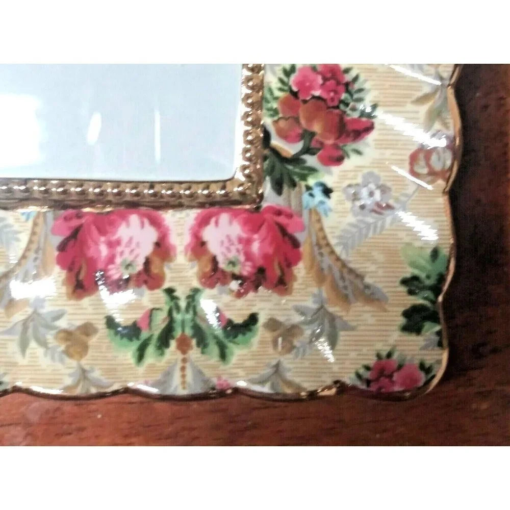 NEW Nantucket Photo Frame CERAMIC floral 4